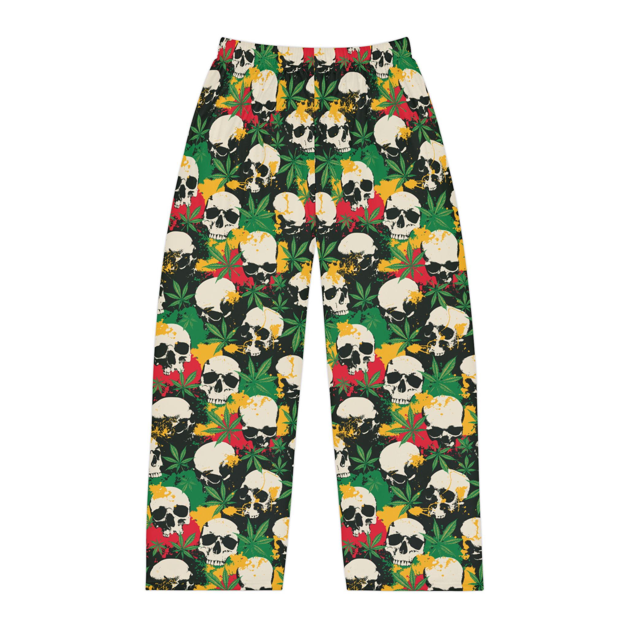 No. 972 – Cannabis Skulls Men's Pajama Pants - Image 1