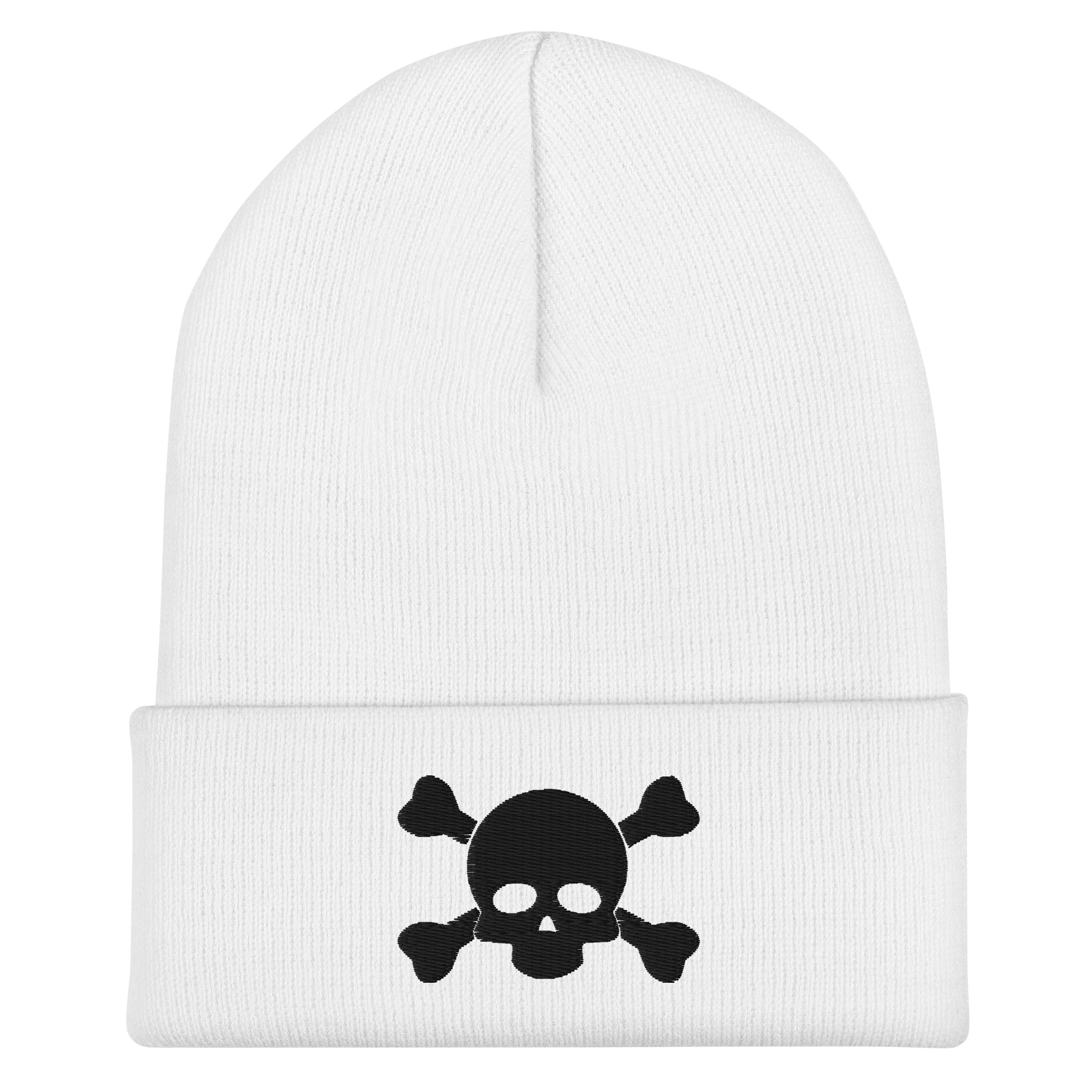 No. 6 - Skull & Bones Embroidered Skull Beanie - Image 1