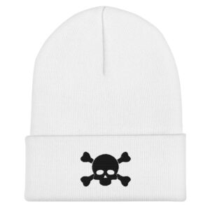 No. 6 - Skull & Bones Embroidered Skull Beanie - Image 2