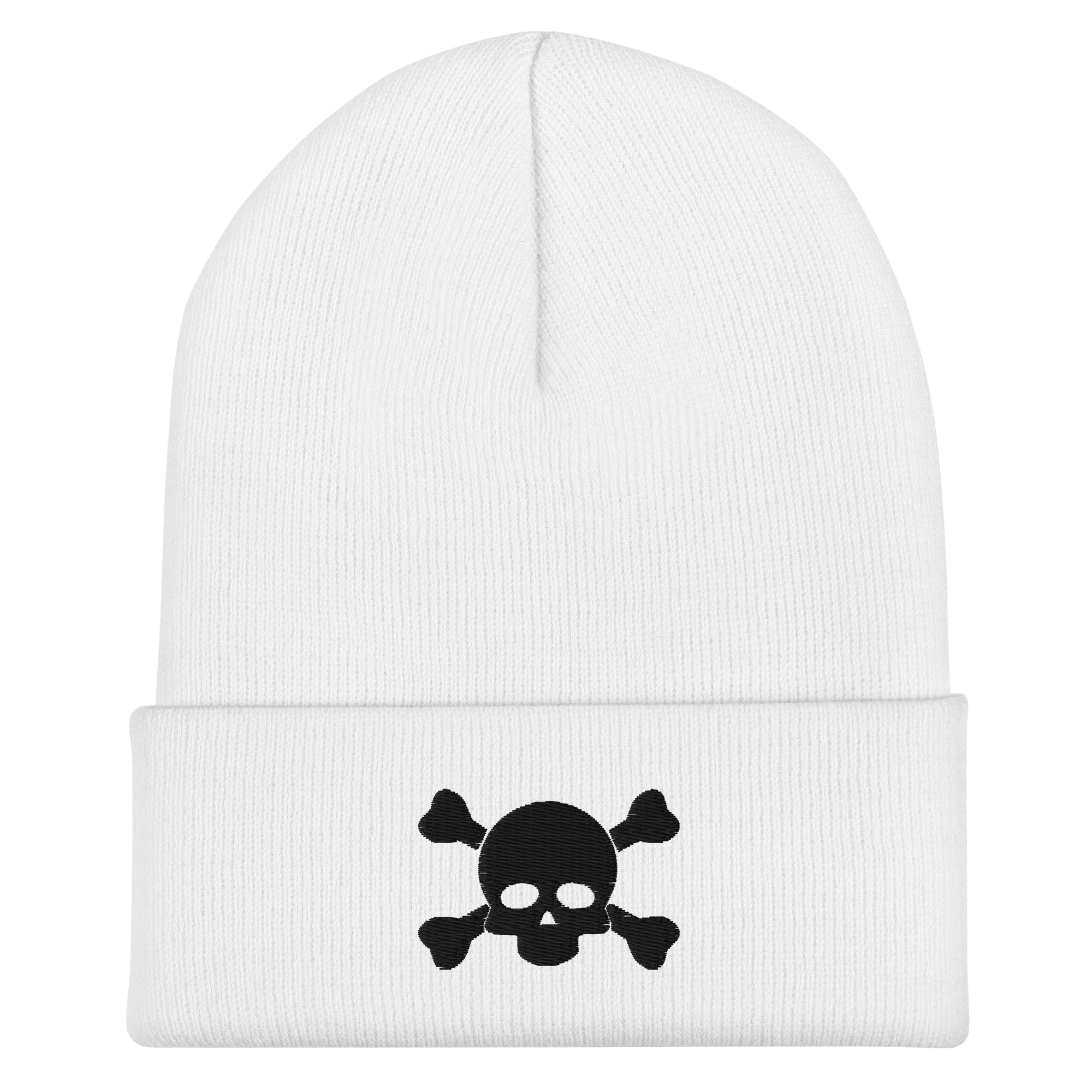 No. 6 - Skull & Bones Embroidered Skull Beanie - Image 2