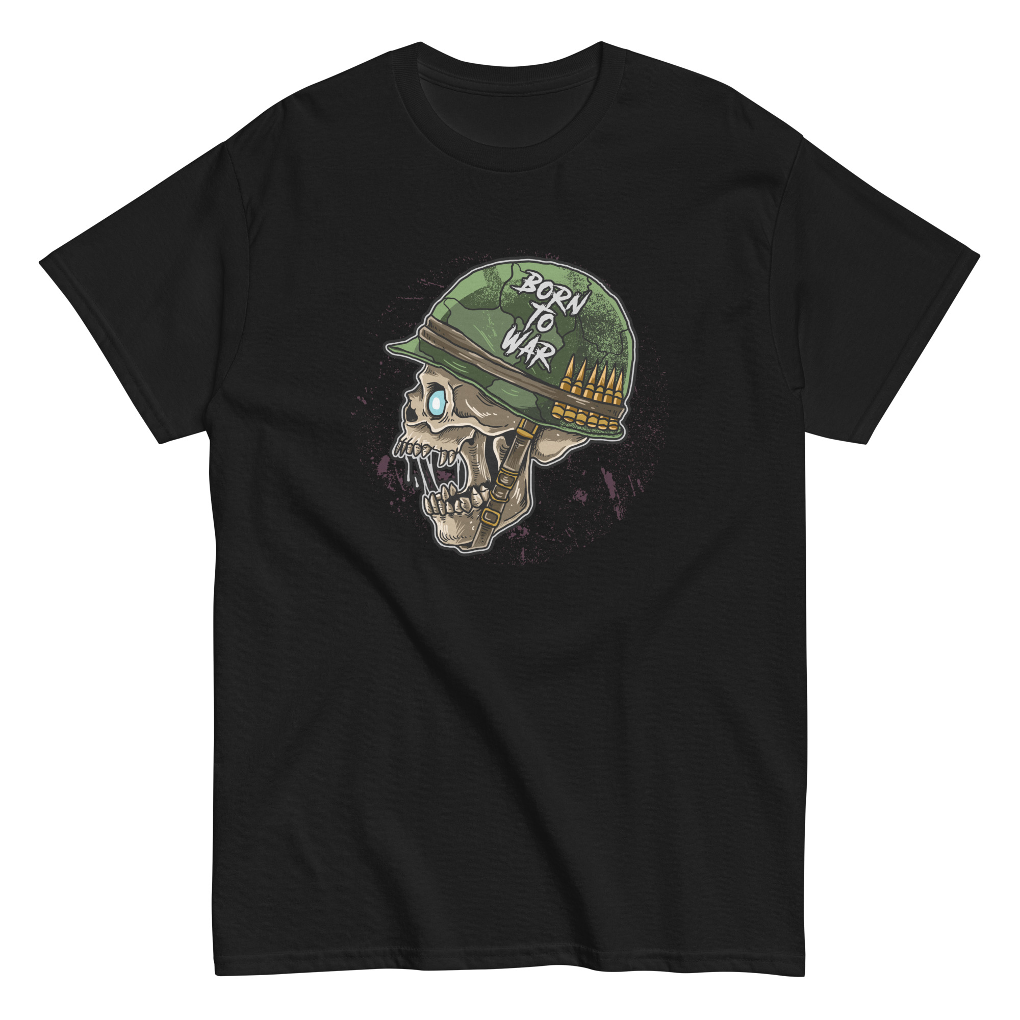 No. 245 - Born To War Skull Shirt - Image 1