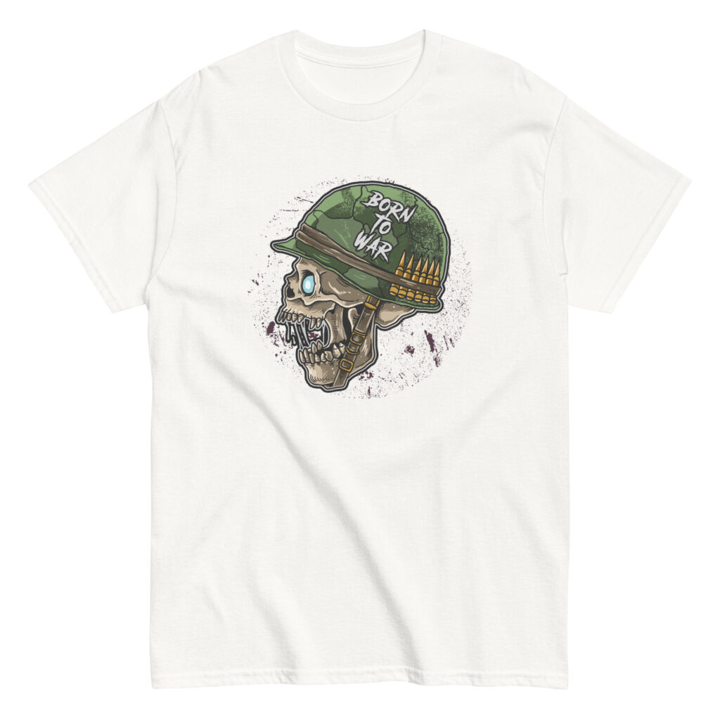 No. 245 - Born To War Skull Tee