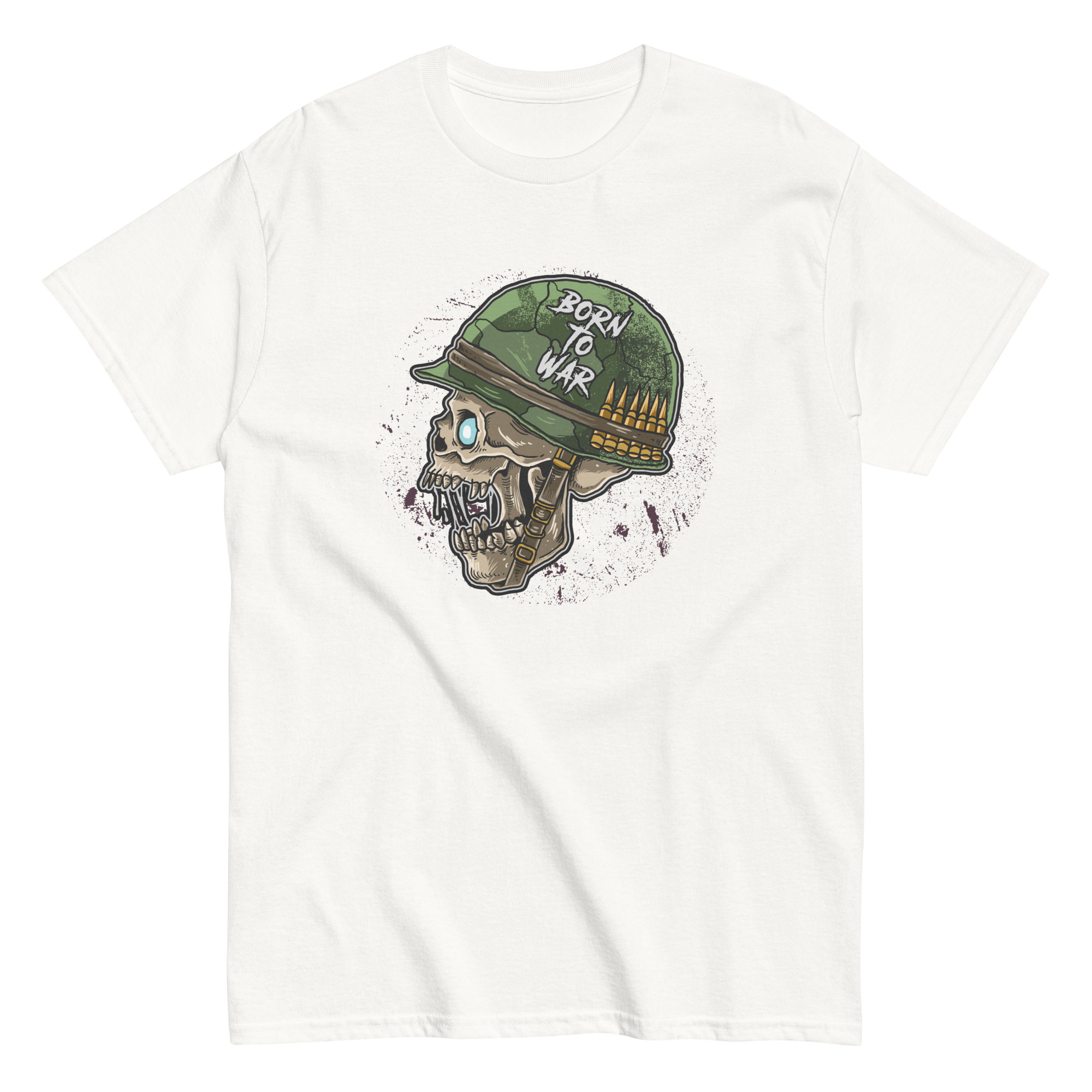 No. 245 - Born To War Skull Tee - Image 1