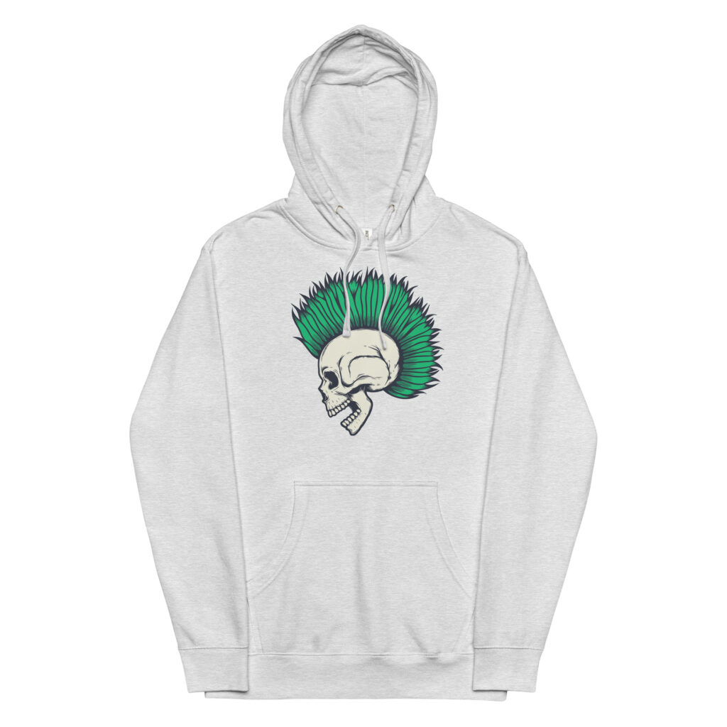 Eternal Punk Heather Grey Skull Hoodie (No. 111 Limited Edition)