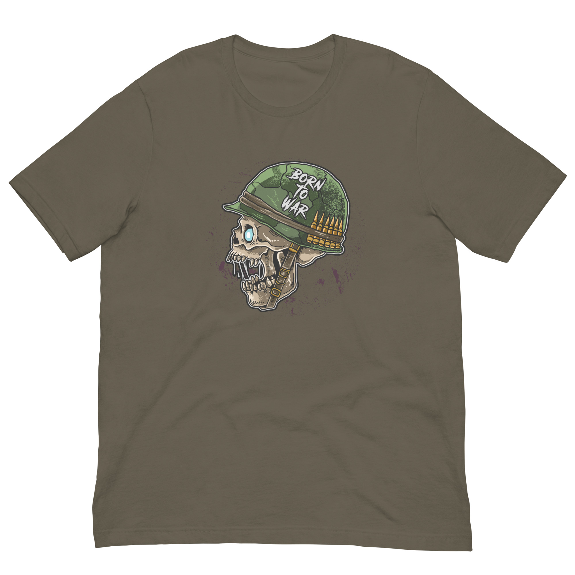 Born To War Army Green Skull Shirt (No. 245 Limited Edition) - Image 1