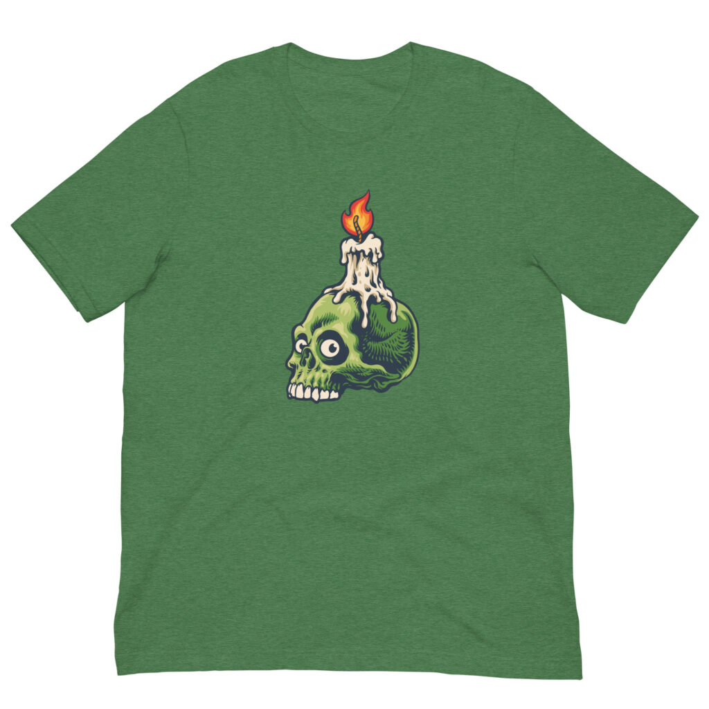 Midnight Oil Heather Green Skull Shirt (No. 299 Limited Edition)