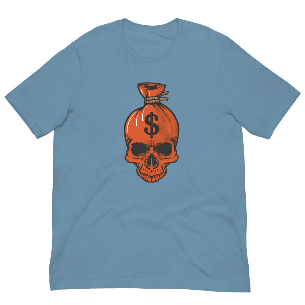Can't Take It With You Steel Blue Skull Shirt (No. 266 Limited Edition)