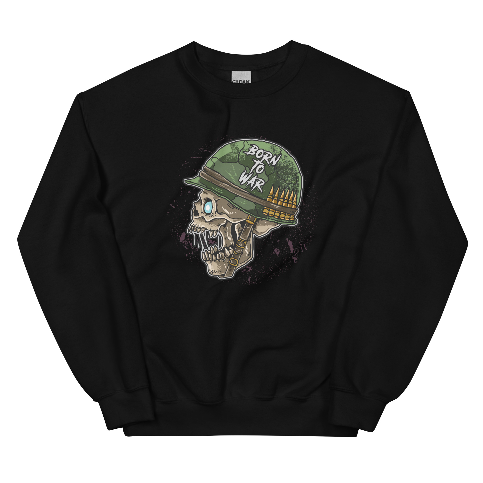 No. 245 - Born To War Skull Sweatshirt - Image 1