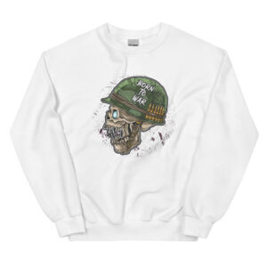 No. 245 - Born To War Skull Sweatshirt - Image 2