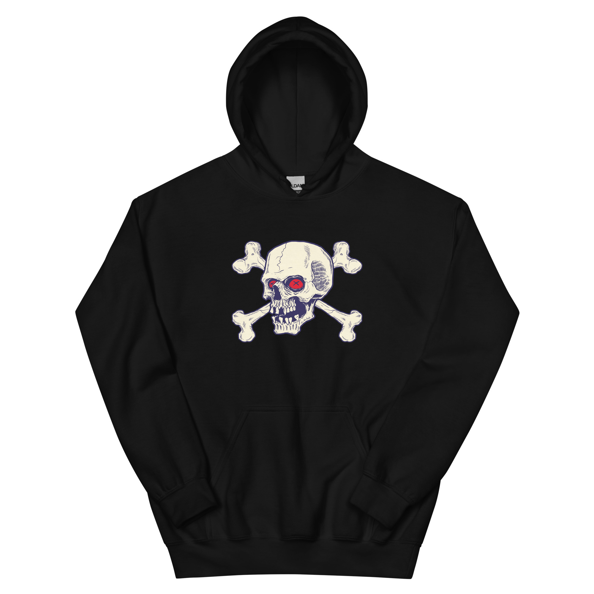 No. 122 – Red Eyes Skull Hooded Sweatshirt - Image 2
