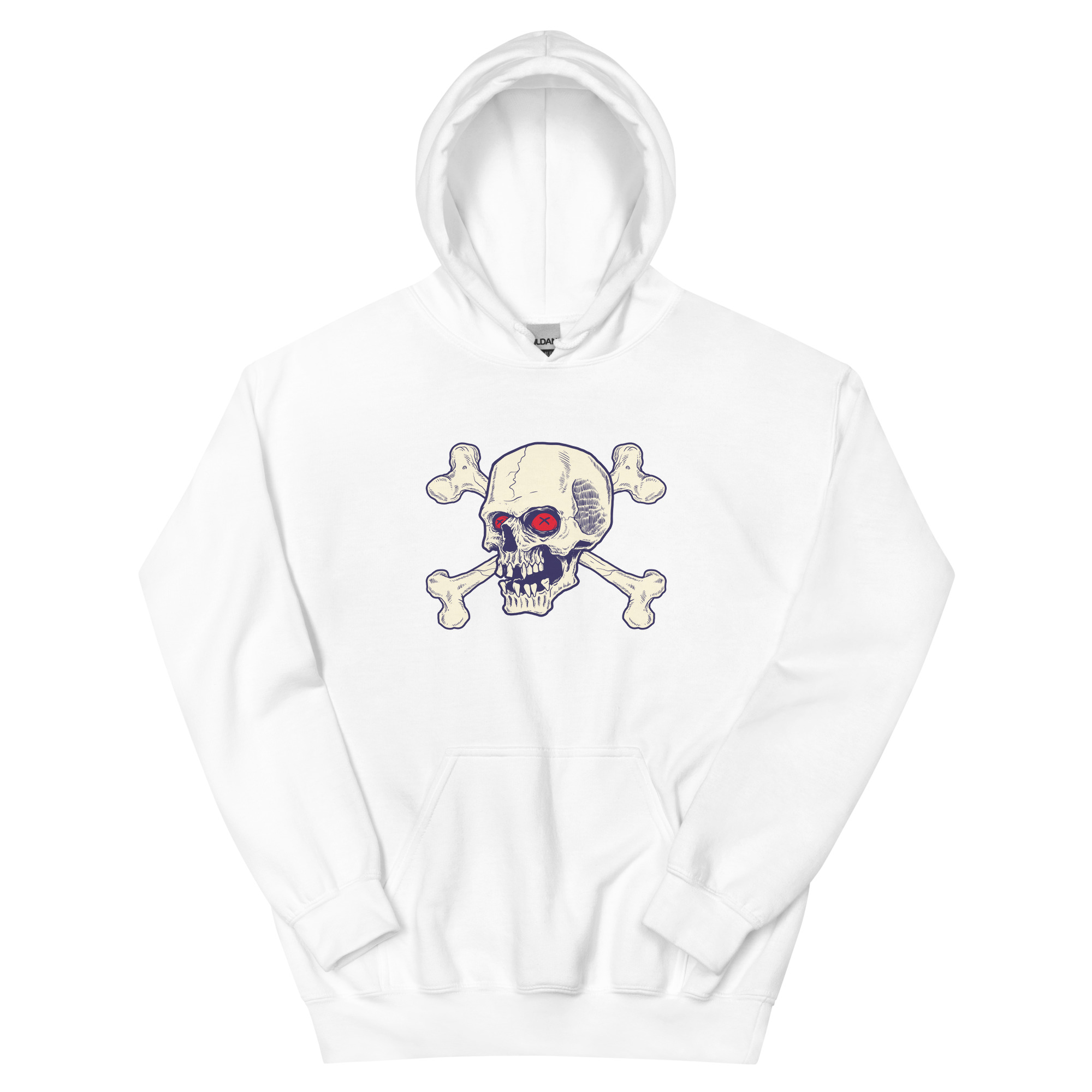 No. 122 – Red Eyes Skull Hooded Sweatshirt - Image 1