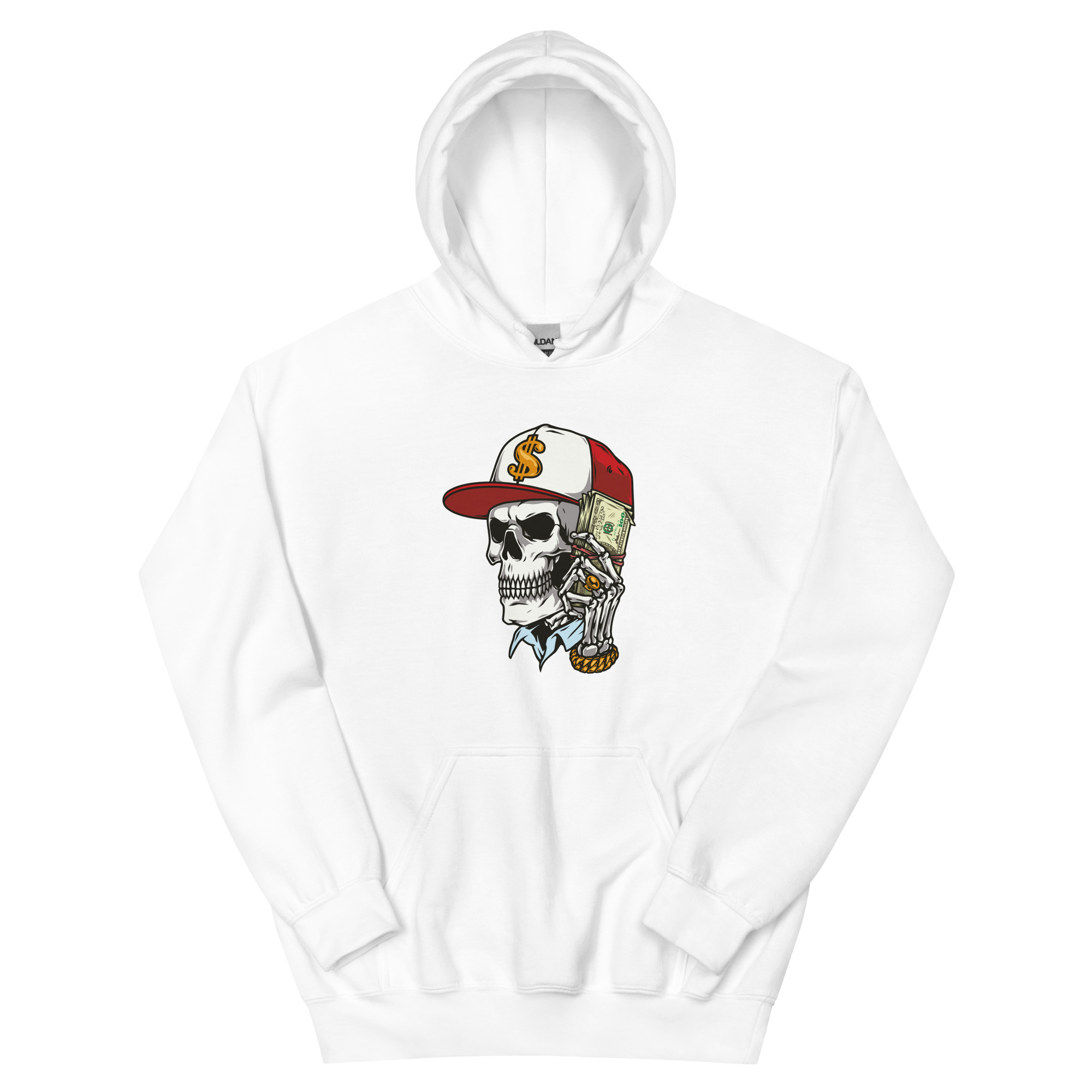No. 199 - Afterlife Hustlin' Skull Hooded Sweatshirt - Image 1