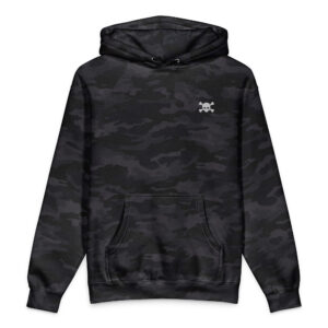 No. 6 – Embroidered Black Camo Skull Hoodie