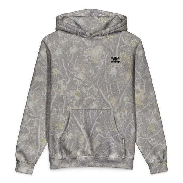No. 6 – Embroidered Deadwood Tree Camo Skull Hoodie