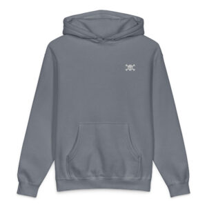 No. 6 – Embroidered Storm Blue Skull Hoodie