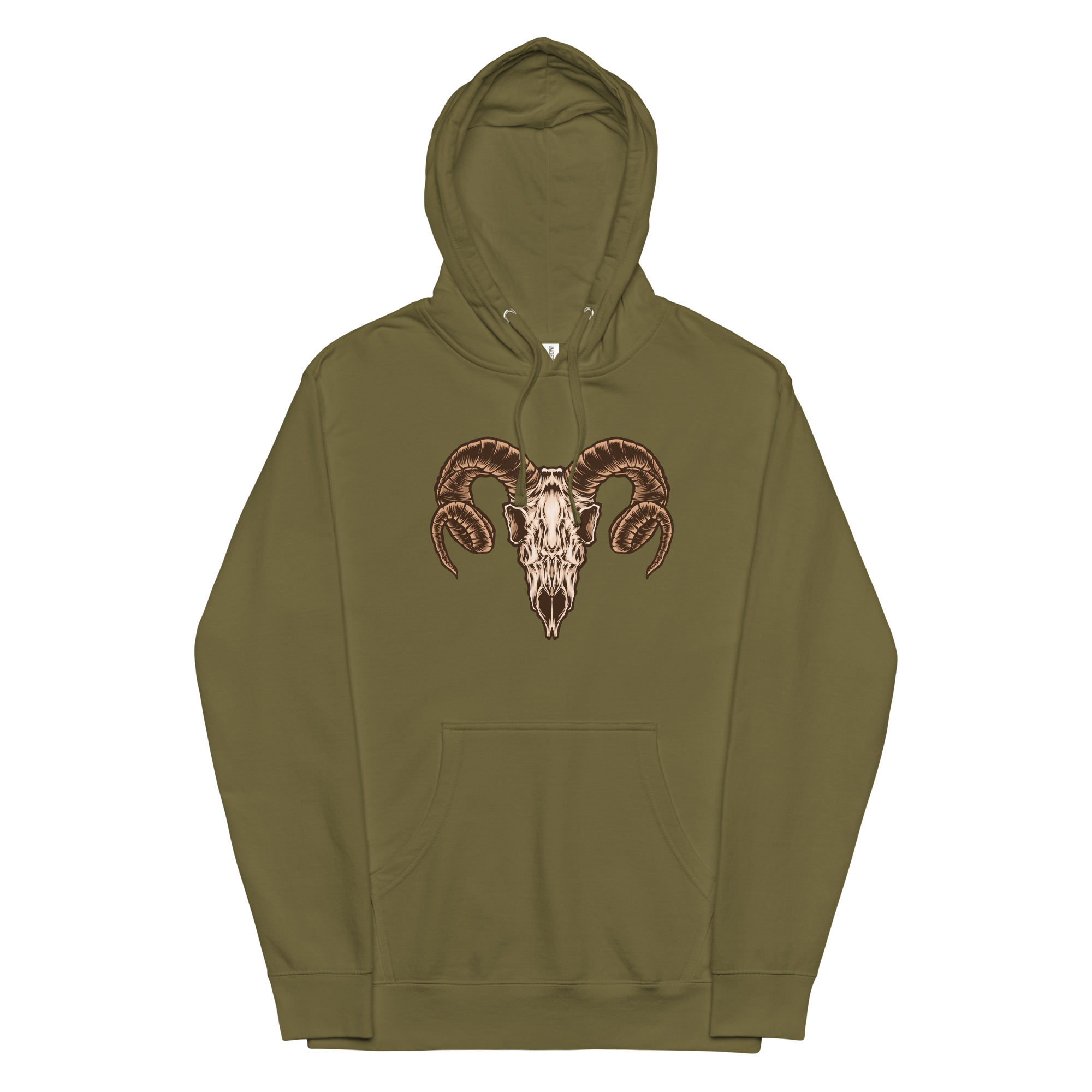The Horns Army Green Skull Hoodie (No. 101 Limited Edition) - Image 1