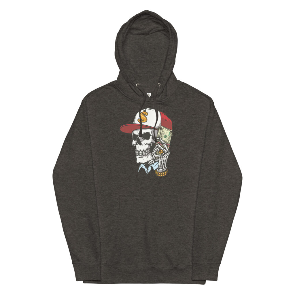 Afterlife Hustlin' Charcoal Heather Skull Hoodie (No. 199 Limited Edition)
