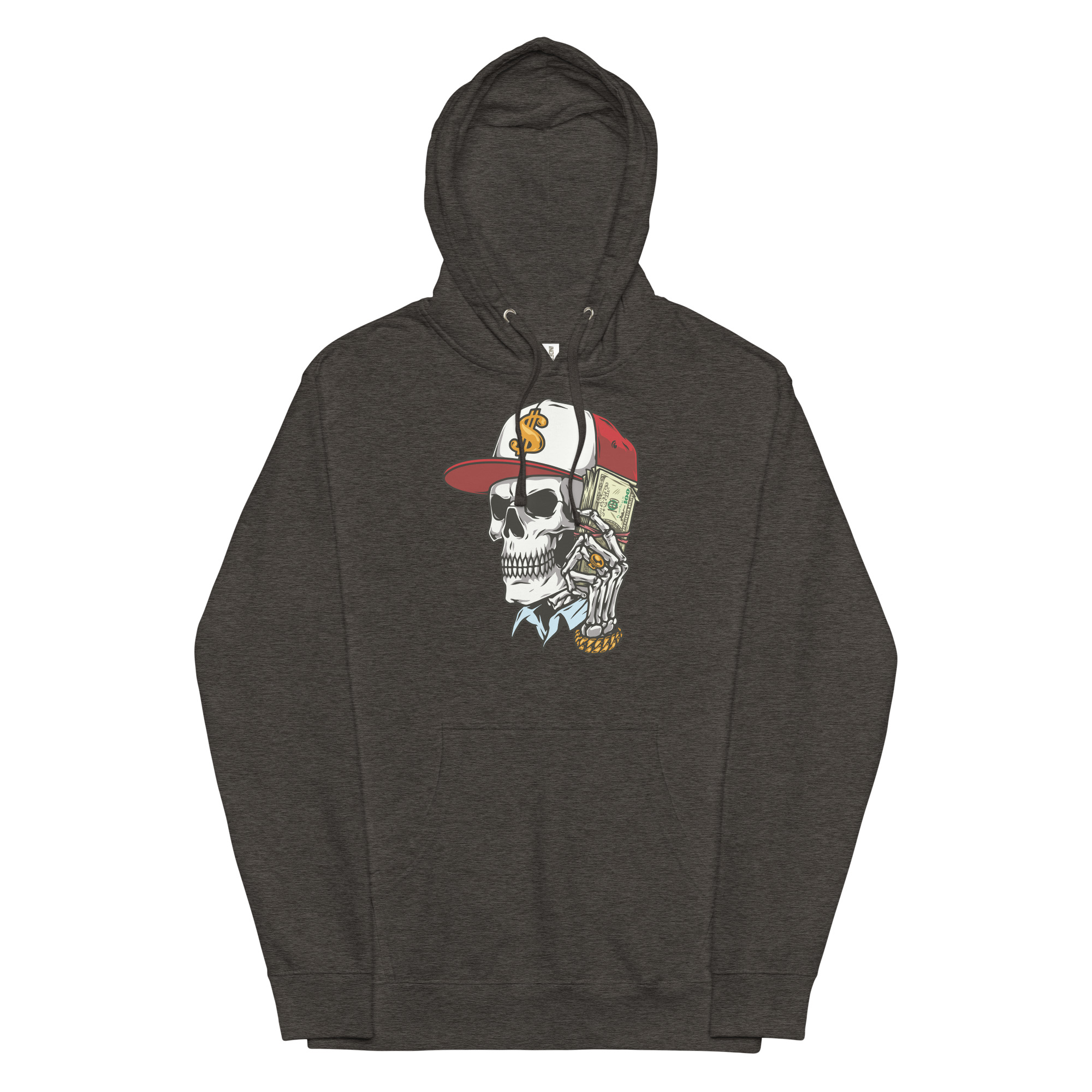 Afterlife Hustlin' Charcoal Heather Skull Hoodie (No. 199 Limited Edition) - Image 1