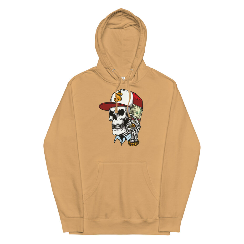 Afterlife Hustlin' Sandstone Brown Skull Hoodie (No. 199 Limited Edition)