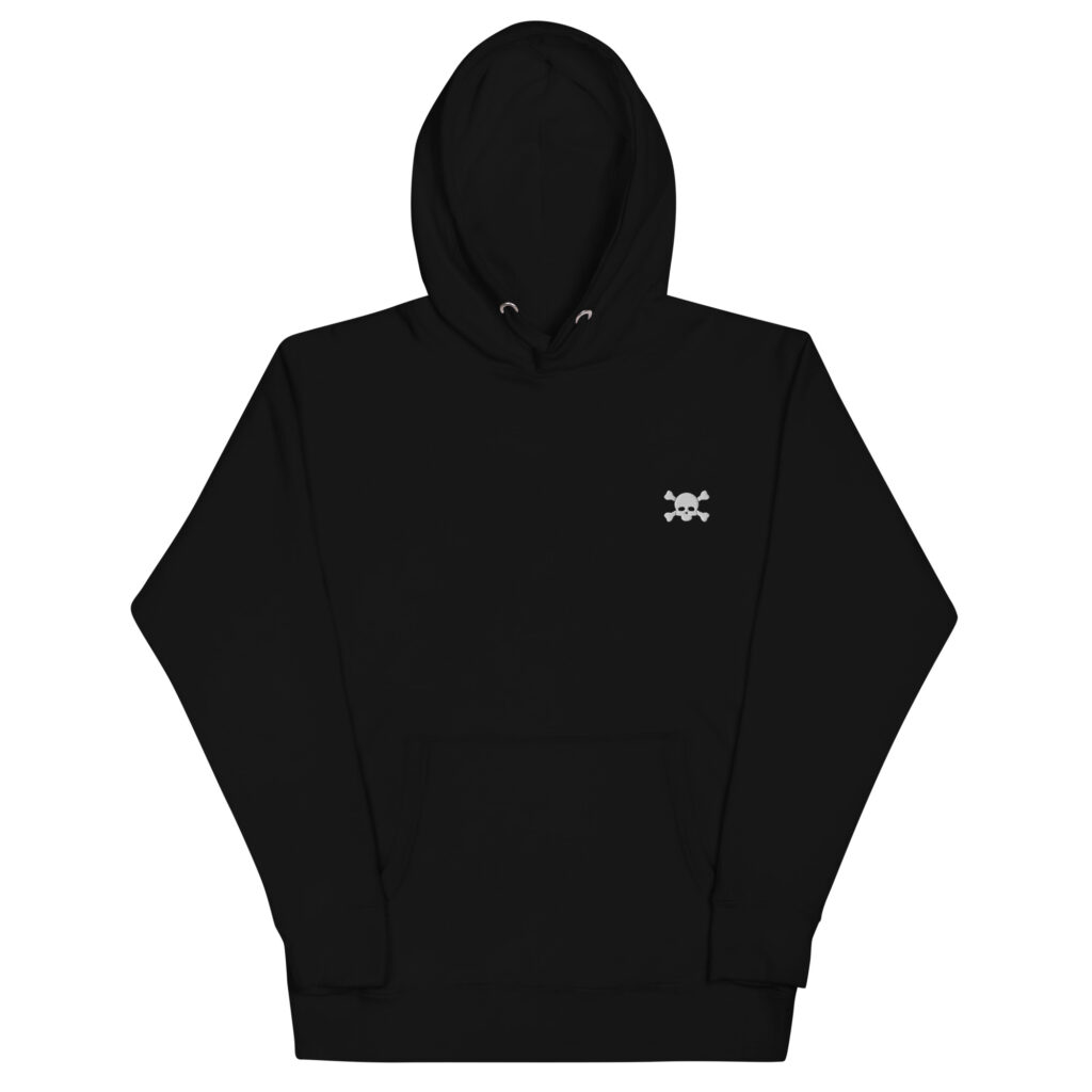 No. 6 – Embroidered Black Skull Hoodie