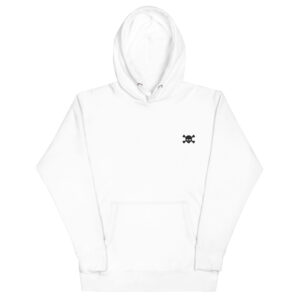 No. 6 – Embroidered White Skull Hooded Sweatshirt