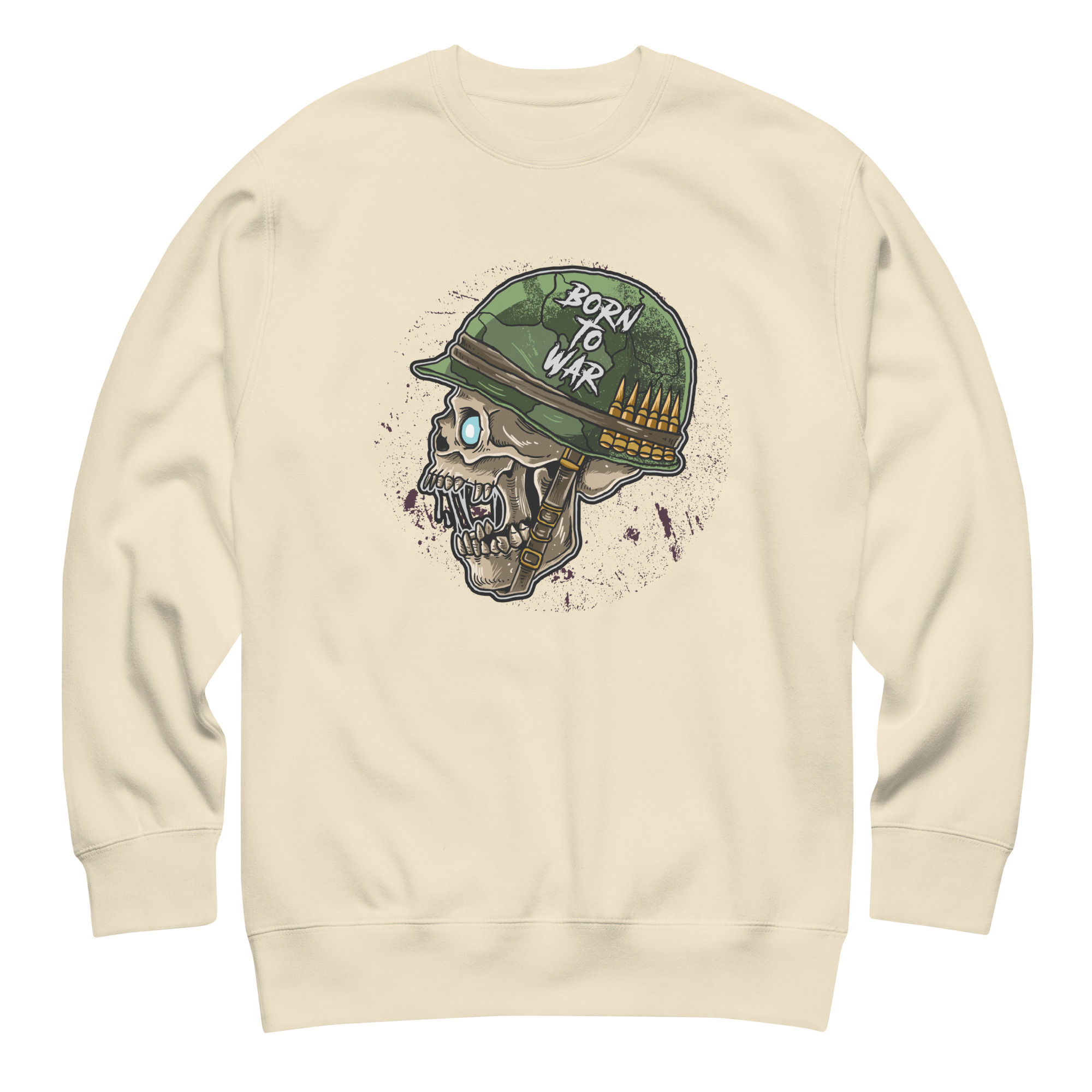 Born To War Off-White Skull Sweatshirt (No. 245 Limited Edition) - Image 1