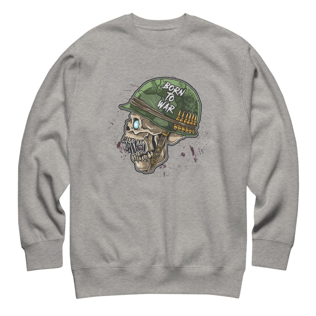 Born To War Carbon Grey Skull Sweatshirt (No. 245 Limited Edition)