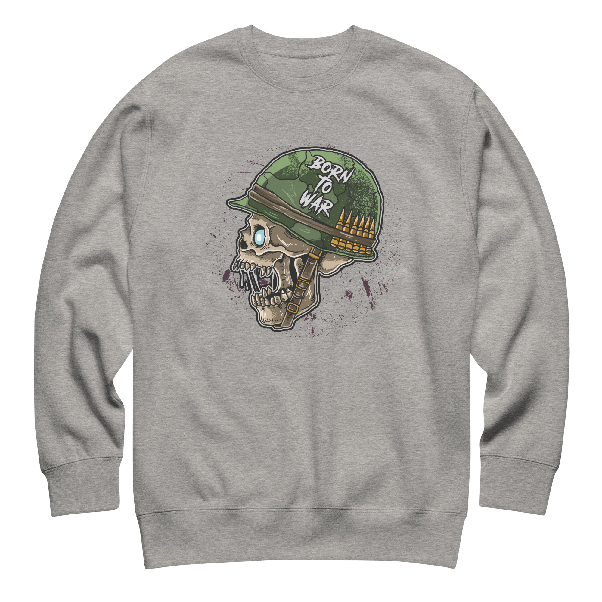 Born To War Carbon Grey Skull Sweatshirt (No. 245 Limited Edition) - Image 1