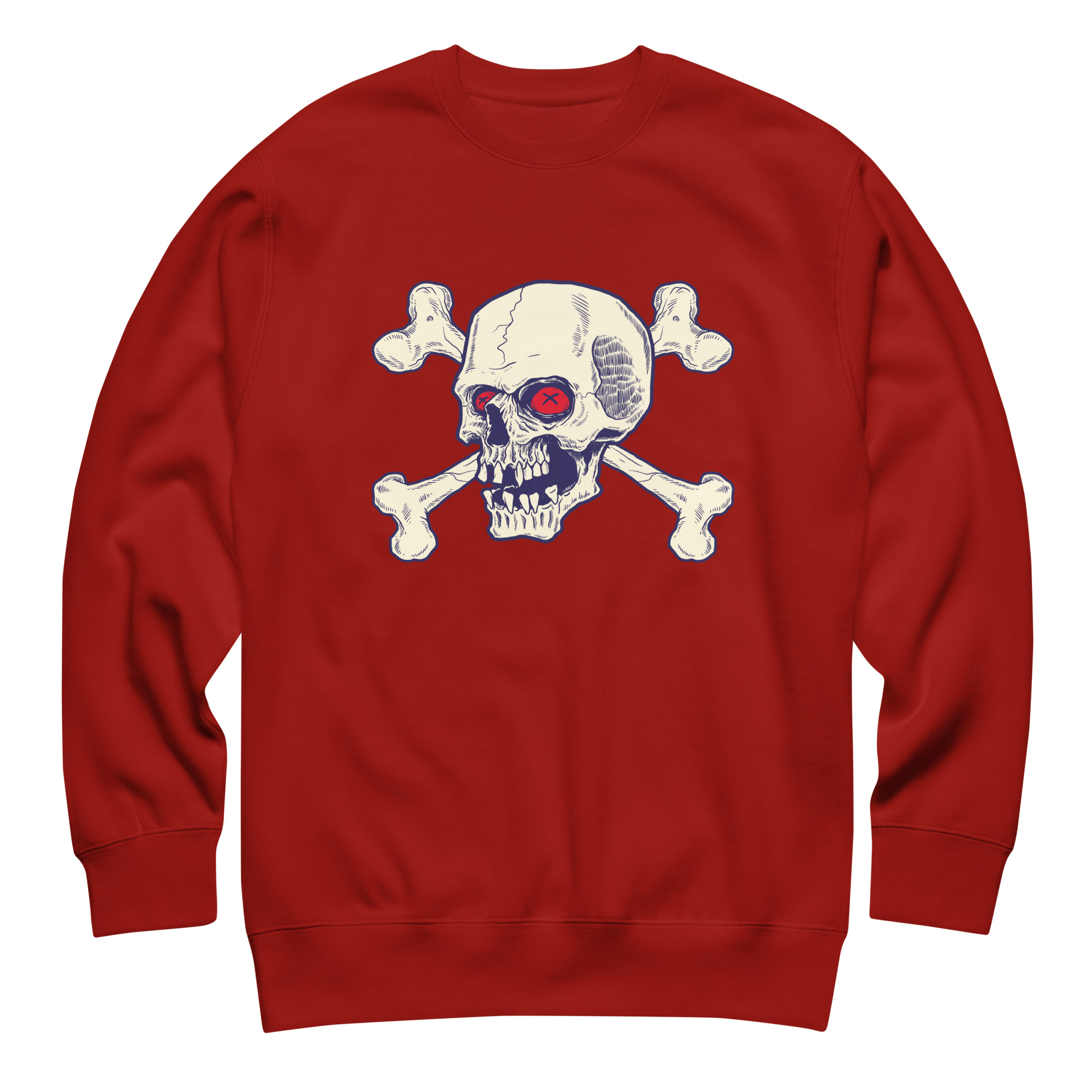 Red Eyes Cardinal Red Skull Sweatshirt (No. 122 Limited Edition) - Image 1
