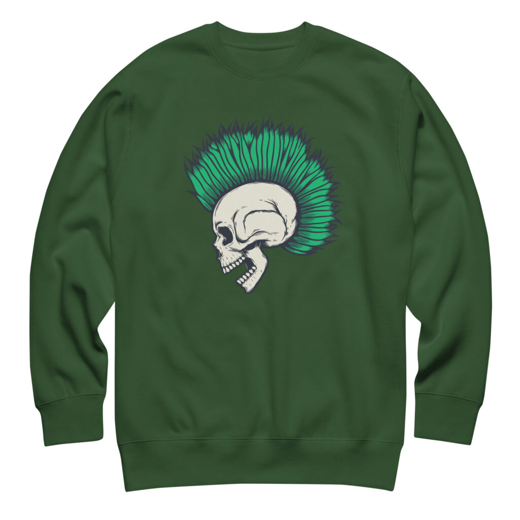 Eternal Punk Forest Green Skull Sweatshirt (No. 111 Limited Edition)