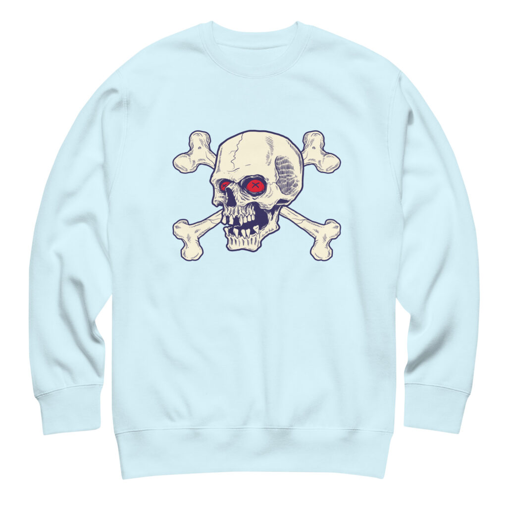 Red Eyes Sky Blue Skull Sweatshirt (No. 122 Limited Edition)