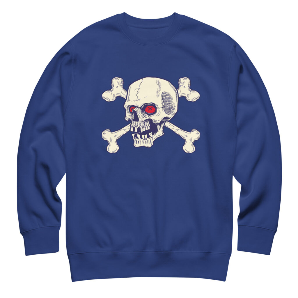 Red Eyes Royal Blue Skull Sweatshirt (No. 122 Limited Edition)