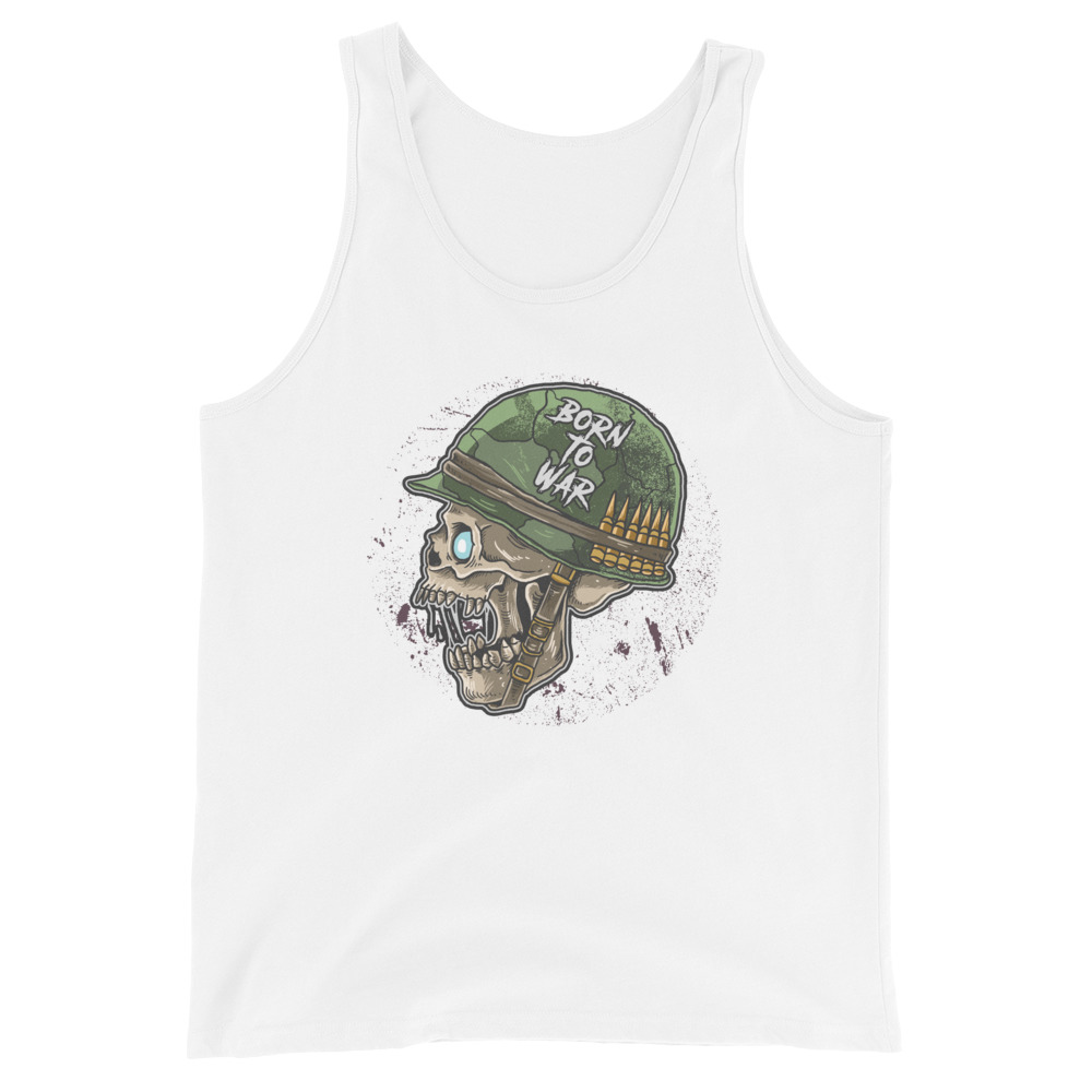 No. 245 - Born To War Skull Tank Top